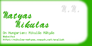 matyas mikulas business card