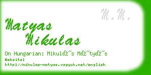 matyas mikulas business card